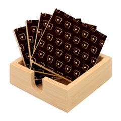 Blue Neon Squares - Modern Abstract Bamboo Coaster Set