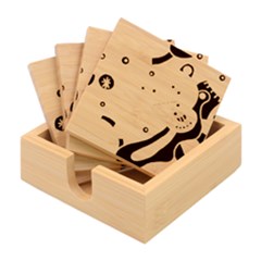 Crazy Pop Art - Doodle Hearts   Bamboo Coaster Set