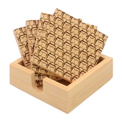 Pink Yellow Neon Squares - Modern Abstract Bamboo Coaster Set