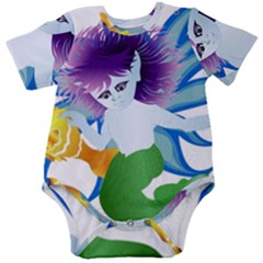 Mermaid Fantasy Undersea Merman Baby Short Sleeve Bodysuit
