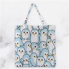 Penguins Pattern Grocery Tote Bag