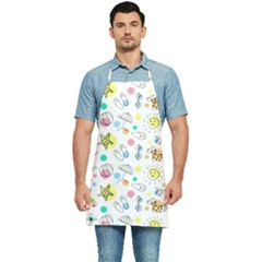 Summer Pattern Colorful Drawing Doodle Kitchen Apron