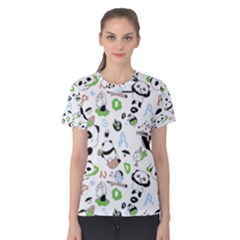 Giant Panda Bear Pattern Women s Cotton Tee