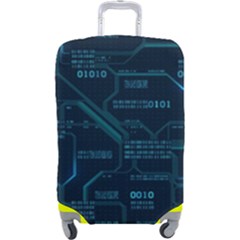 Technology Computer Circuit Boards Electricity Cpu Binary Luggage Cover (large)
