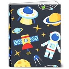 Space Seamless Pattern 8  X 10  Hardcover Notebook