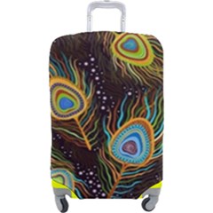 Pattern Feather Peacock Luggage Cover (large)