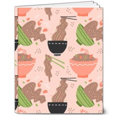 Japanese Street Food Soba Noodle In Bowl 8  X 10  Hardcover Notebook