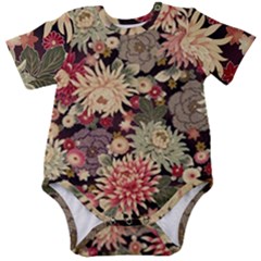 Japanese Flower Art Baby Short Sleeve Bodysuit