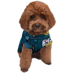 Seamless Pattern With Vehicles Building Road Dog T-shirt