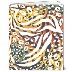 Abstract-geometric-seamless-pattern-with-animal-print 8  X 10  Hardcover Notebook