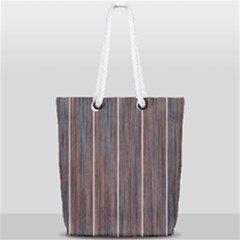 Dark Digital Wood Like Full Print Rope Handle Tote (small)