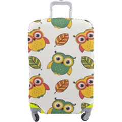 Background-with-owls-leaves-pattern Luggage Cover (large)