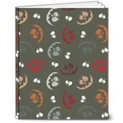 Art Halloween Pattern Creepy Design Digital Papers 8  X 10  Hardcover Notebook