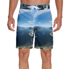 Futuristic City Fantasy Scifi Men s Beach Shorts