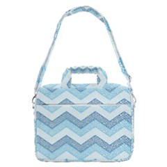 Seamless Pattern Of Cute Summer Blue Line Zigzag Macbook Pro 16  Shoulder Laptop Bag