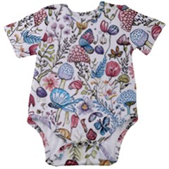 Mushroom Pattern Baby Short Sleeve Bodysuit