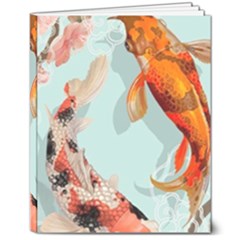 Koi Fish 8  X 10  Hardcover Notebook