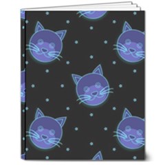 Vector Illustration Of Cat Animal Face Pattern 8  X 10  Hardcover Notebook