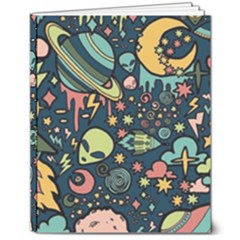 Alien Rocket Space Aesthetic 8  X 10  Hardcover Notebook