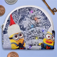 Minions Christmas, Merry Christmas, Minion Christmas Horseshoe Style Canvas Pouch