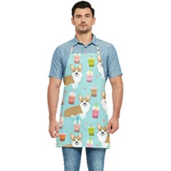 Welsh Corgis Dog Boba Tea Bubble Tea Cute Kawaii Kitchen Apron