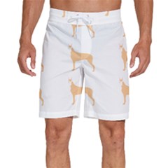 Great Dane T- Shirt Great Dane Dog - Brown - Pattern T- Shirt Men s Beach Shorts