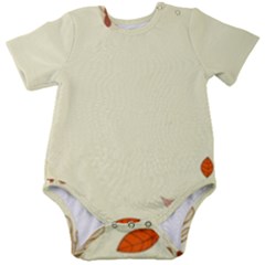Autumn Border Frame Background Baby Short Sleeve Bodysuit