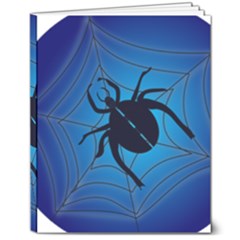 Spider On Web 8  X 10  Hardcover Notebook