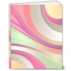 Abstract Colorful Background Wavy 8  X 10  Hardcover Notebook