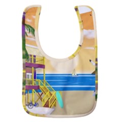 Vector Graphic Clipart Beach House Baby Bib