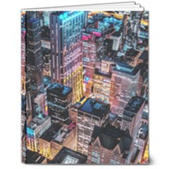 Aerial Photo Of Cityscape At Night 8  X 10  Hardcover Notebook