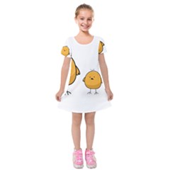 Chick Easter Cute Fun Spring Kids  Short Sleeve Velvet Dress