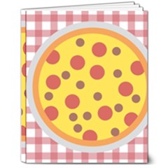 Pizza Table Pepperoni Sausage 8  X 10  Hardcover Notebook
