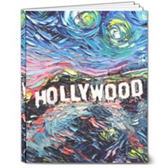 Hollywood Art Starry Night Van Gogh 8  X 10  Hardcover Notebook