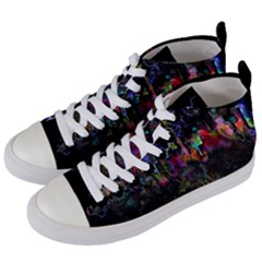 Grunge Paint Splatter Splash Ink Women s Mid-top Canvas Sneakers