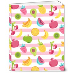 Tropical Fruits Berries Seamless Pattern 8  X 10  Hardcover Notebook