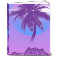 Palm Tree Vaporwave Synthwave Retro Style 8  X 10  Hardcover Notebook
