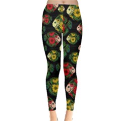 Floral Fish Red Watercolor Dolphins Pattern Leggings