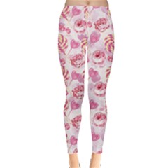Pink Lollipop Pink Lollipop Candy Macaroon Cupcake Donut Leggings 