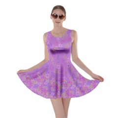 Unique Game Console Pattern Dark Violet Skater Dress
