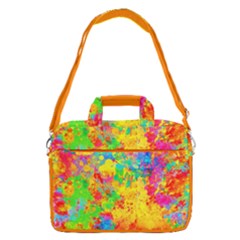 Orange Colorful Paint Splash Galaxy Print 16  Shoulder Laptop Bag  