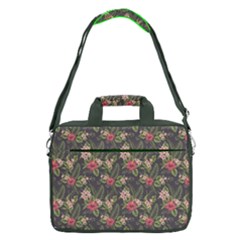 Forest Green Plumeria Hibiscus Flowers 16  Shoulder Laptop Bag