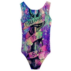 Anchor Purple Space Kids  Cut-out Back One Piece Swimsuit