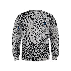 Leopard In Art, Animal, Graphic, Illusion Kids  Sweatshirt