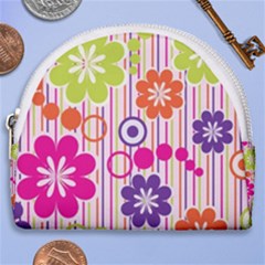Colorful Flowers Pattern Floral Patterns Horseshoe Style Canvas Pouch
