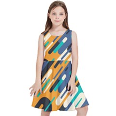 Abstract Rays, Material Design, Colorful Lines, Geometric Kids  Skater Dress