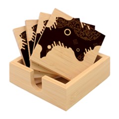 Colorful Background, Material Design, Geometric Shapes Bamboo Coaster Set