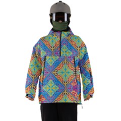 Colorful Floral Ornament, Floral Patterns Men s Ski And Snowboard Jacket