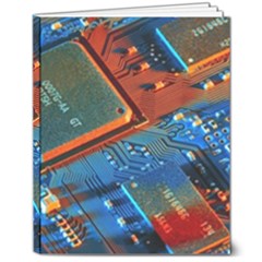 Gray Circuit Board Electronics Electronic Components Microprocessor 8  X 10  Hardcover Notebook