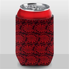 Red Floral Pattern Floral Greek Ornaments Can Holder